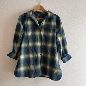 Pendleton Plaid Button Up Wool Shirt Size XL